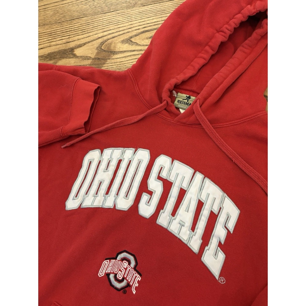 Vintage Y2K Reebok Heisman Ohio State‎ Embroidered Hoodie Sweatshirt Size Large